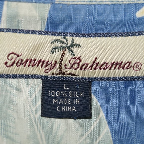 TOMMY BAHAMA 100% Silk Hawaiian Tropical Floral - Picture 9 of 9
